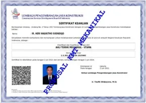 Sertifikat Mekanikal PT KMT